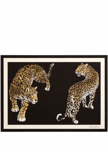 Dolce & Gabbana leopard-print placemat - Schwarz