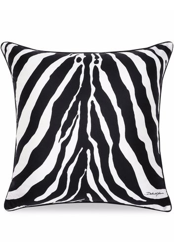 Dolce & Gabbana zebra-print silk cushion - Weiß