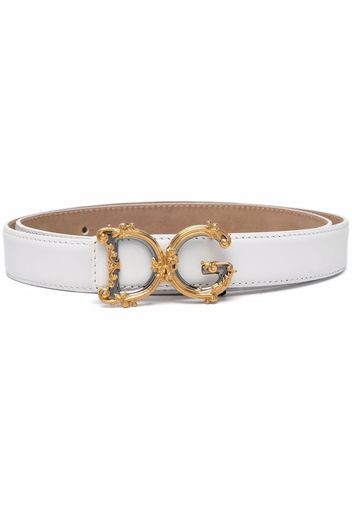 Dolce & Gabbana DG-logo leather belt - Weiß