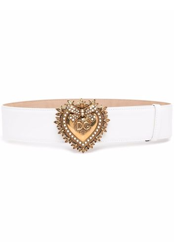 Dolce & Gabbana heart logo plaque belt - Weiß