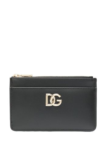 Dolce & Gabbana logo-plaque zipped wallet - Schwarz