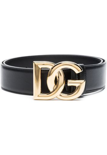 Dolce & Gabbana logo-plaque buckle-fastening belt - Schwarz