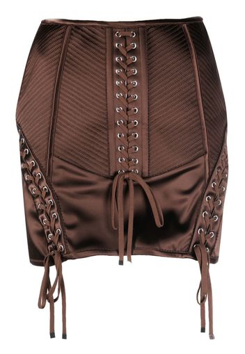 Dolce & Gabbana lace-up mini skirt - Braun