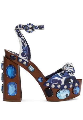 Dolce & Gabbana Sandalen mit Majolica-Print - Blau