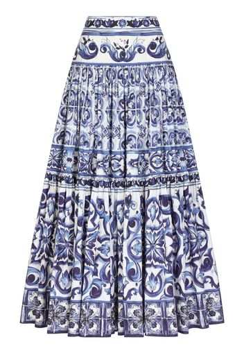 Dolce & Gabbana Maxirock mit Majolica-Print - Blau