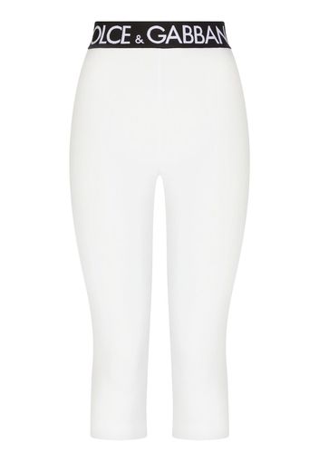 Dolce & Gabbana Leggings mit Logo-Bund - Weiß