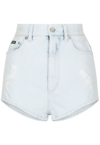 Dolce & Gabbana Hoch sitzende Jeans-Shorts - Blau