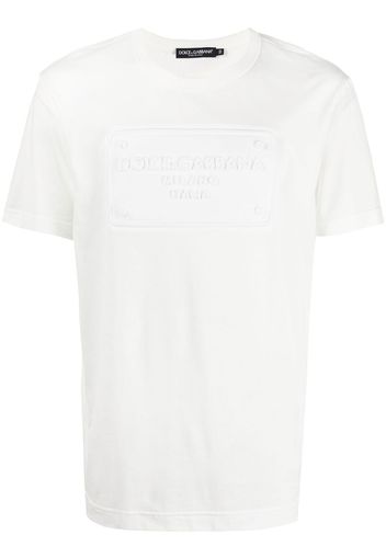 Dolce & Gabbana raised logo round-neck T-shirt - Weiß