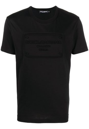 Dolce & Gabbana raised logo-patch T-shirt - Schwarz