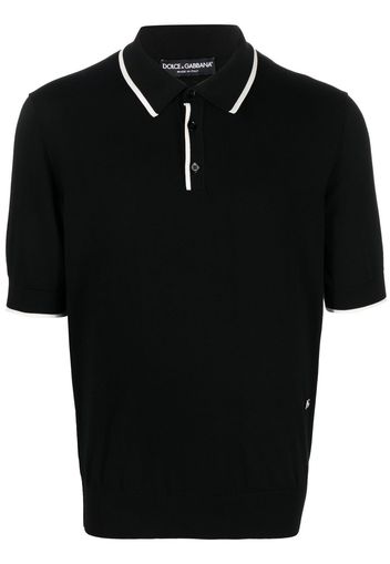 Dolce & Gabbana contrast-trim polo shirt - Schwarz