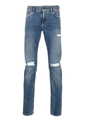 Dolce & Gabbana distressed-effect skinny jeans - Blau