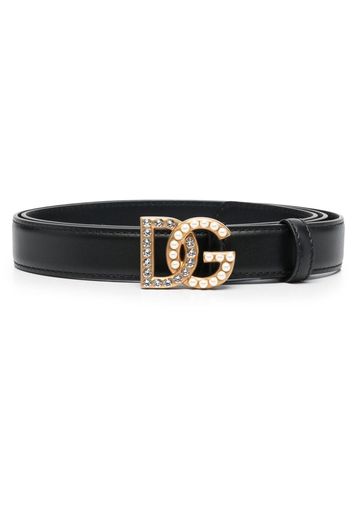 Dolce & Gabbana embellished logo-buckle belt - Schwarz