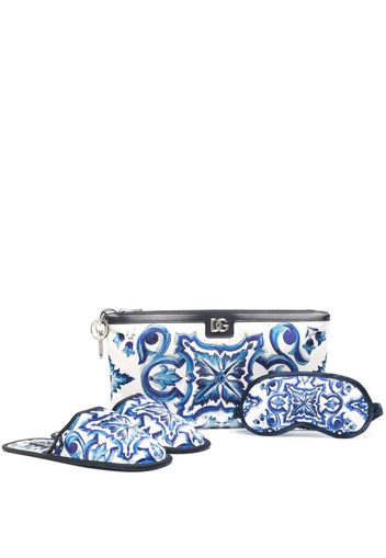 Dolce & Gabbana slipper-eye mask travel set - Blau