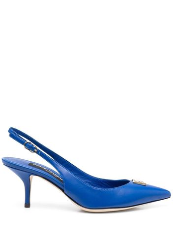 Dolce & Gabbana logo-plaque slingback pumps - Blau