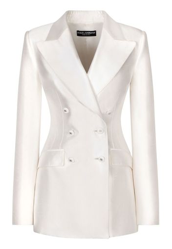 Dolce & Gabbana Doppelreihiger Seidenblazer - Weiß