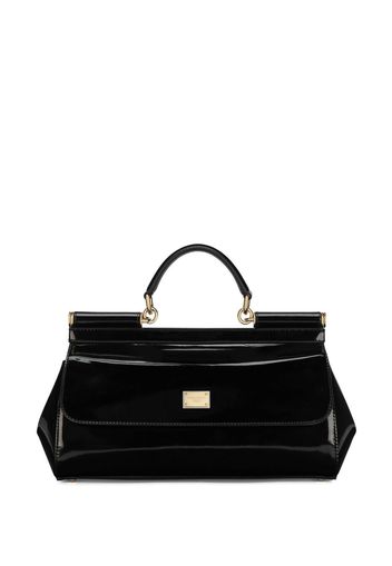 Dolce & Gabbana medium Sicily patent leather tote bag - Schwarz