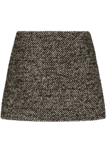 Dolce & Gabbana tweed A-line mini skirt - Braun