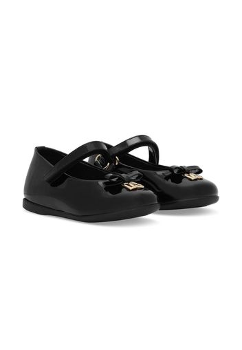 Dolce & Gabbana Kids DG patent-leather ballerina pumps - Schwarz