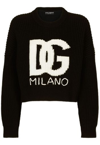 Dolce & Gabbana logo-print virgin wool jumper - Schwarz