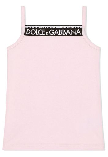 Dolce & Gabbana Kids Top mit Logo-Borte - Rosa