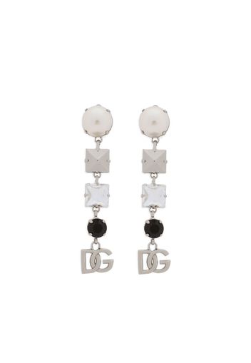 Dolce & Gabbana logo pendant earrings - Silber