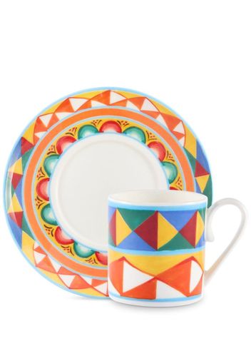 Dolce & Gabbana geometric-pattern porcelain espresso-set - Orange