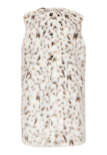 Dolce & Gabbana leopard print faux-fur gilet - Weiß