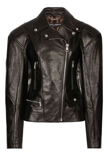 Dolce & Gabbana leather biker jacket - Schwarz