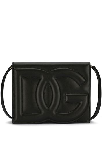 Dolce & Gabbana leather embossed-logo crossbody - Schwarz