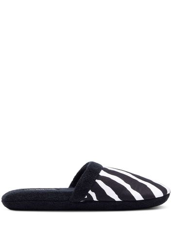 Dolce & Gabbana zebra-print terry-cloth slippers - Schwarz