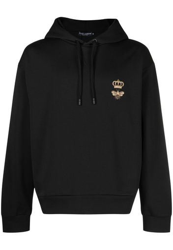 Dolce & Gabbana embroidered-logo pullover hoodie - Schwarz