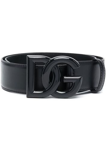 Dolce & Gabbana logo-buckle leather belt - Schwarz