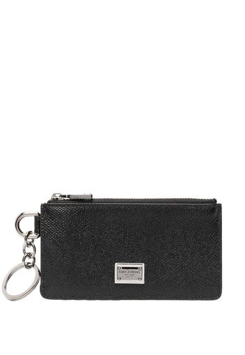 Dolce & Gabbana textured logo-plaque wallet - Schwarz