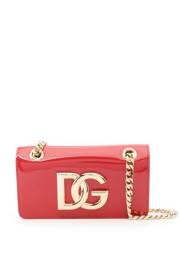 Dolce & Gabbana logo-plaque leather shoulder bag - Rot