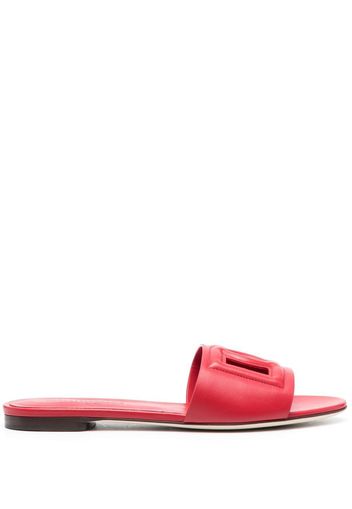 Dolce & Gabbana logo-embossed leather sandals - Rot