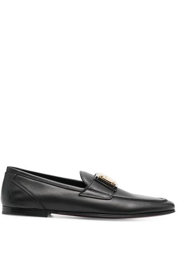 Dolce & Gabbana logo-plaque leather loafers - Schwarz