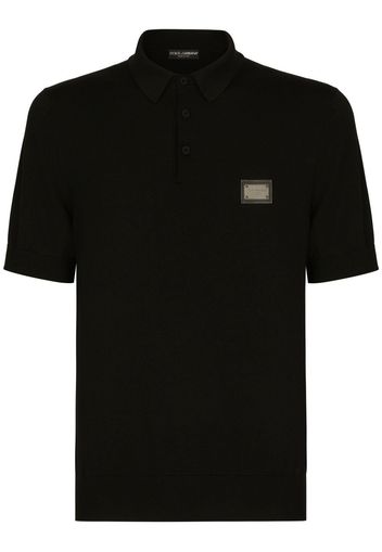 Dolce & Gabbana Poloshirt mit Logo-Patch - Schwarz