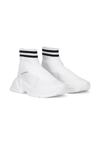 Dolce & Gabbana Kids Knöchelhohe Sock-Sneakers - Weiß