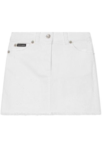 Dolce & Gabbana Kids A-line denim skirt - Weiß