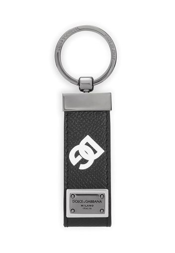 Dolce & Gabbana logo-print leather keychain - Schwarz