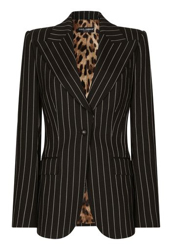 Dolce & Gabbana Einreihiger Blazer mit Nadelstreifen - Schwarz