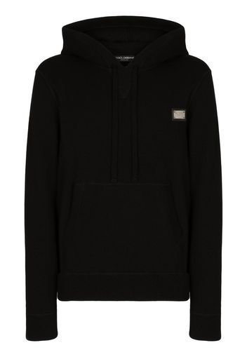 Dolce & Gabbana Hoodie mit Logo-Schild - Schwarz