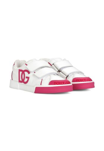 Dolce & Gabbana Kids side logo-patch touch-strap sneakers - Weiß