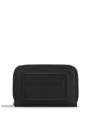 Dolce & Gabbana embossed-logo leather purse - Schwarz