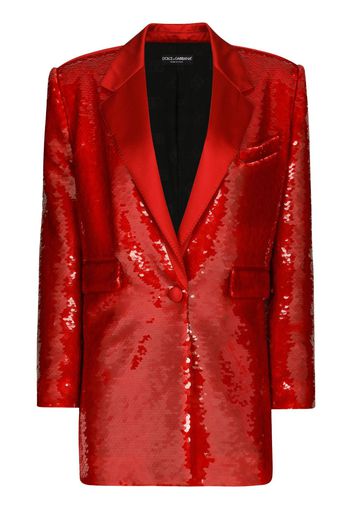 Dolce & Gabbana sequin-embellished button-up blazer - Rot