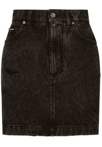 Dolce & Gabbana Hoch sitzender Jeans-Minirock - Schwarz