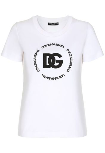 Dolce & Gabbana T-Shirt mit Logo-Print - Weiß