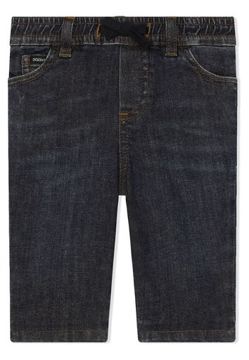 Dolce & Gabbana Kids Straight-Leg-Jeans mit Kordelzug - Blau