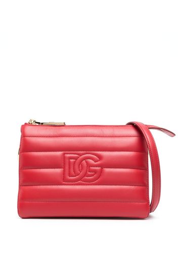 Dolce & Gabbana stitched-logo detail clutch bag - Rot