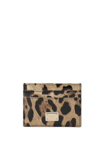 Dolce & Gabbana Kartenetui mit Leoparden-Print - Braun